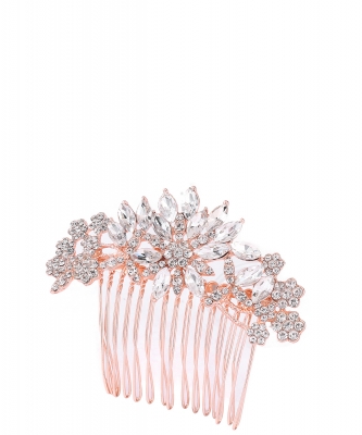 Rhinestone Hair Comb HM320004 ROSEGOLD CL